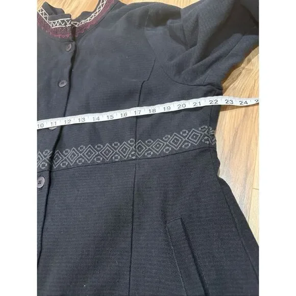 Gudrun Sjoden embroidered jacket coat sz Large - Picture 6 of 8